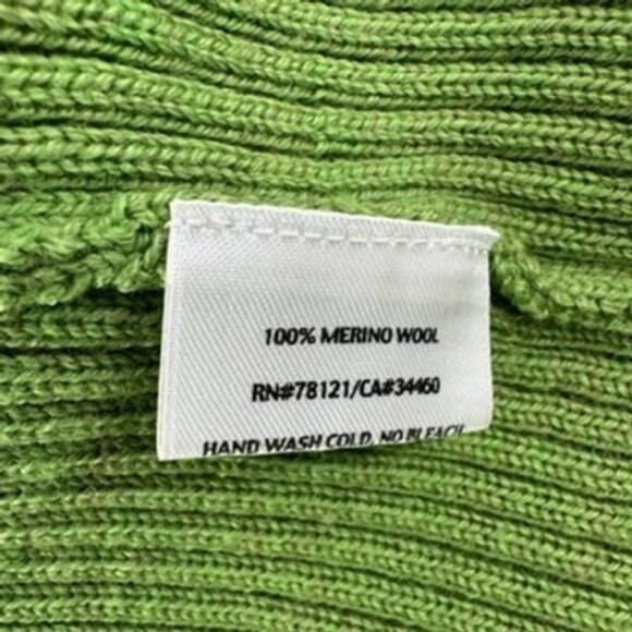 Eileen Fisher Merino Wool Ribbed Cardigan Open Front Jacket Green XL - Picture 5 of 9